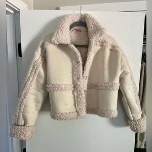 Cropped Sherpa lined jacket